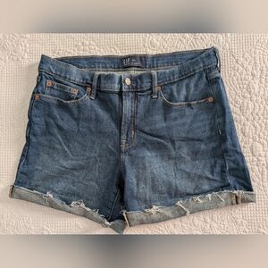 GAP Women's 10/30 Dark Wash Cut Off Denim 5" Shorts